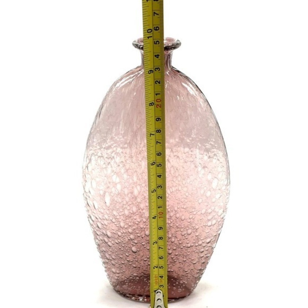 Amici Glass Vase - Amethyst Controlled Bubble Art Glass Oval. (122AM)